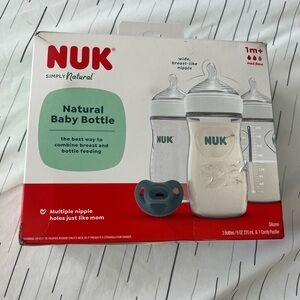 NUK Red and White Baby Bottle Set 3-Pack